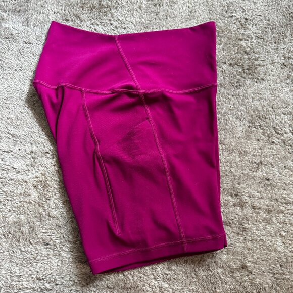 NWOT CRZ YOGA Womens Butterluxe Biker Shorts with Pockets 5" Magenta - Picture 4 of 5